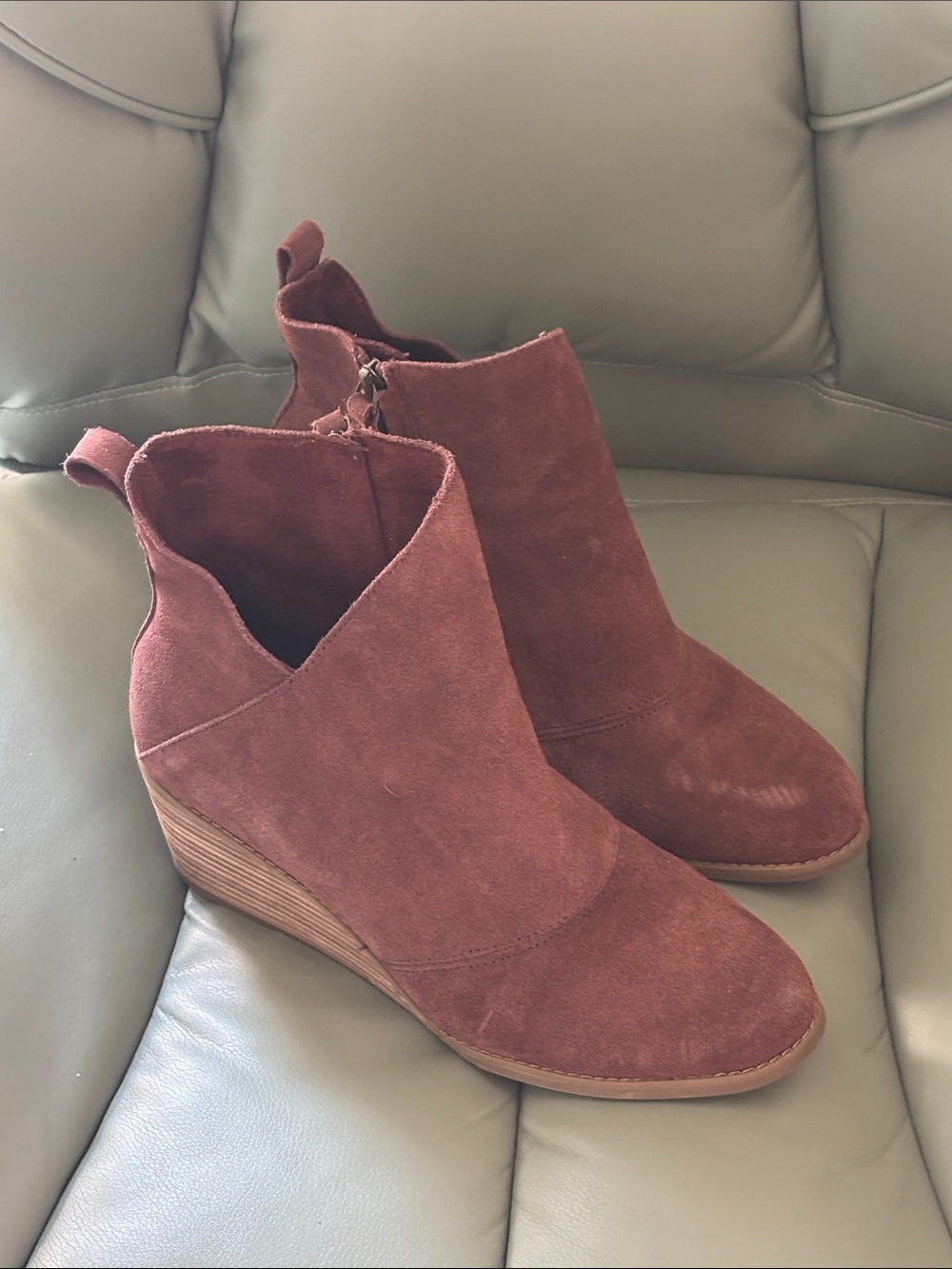 Tom’s Suede Wedge Ankle Boot